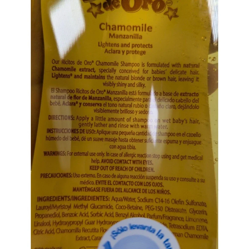 Ricitos de Oro - Baby Shampoo - Chamomile Manzanilla - 13.5 fl oz - 2 pack
